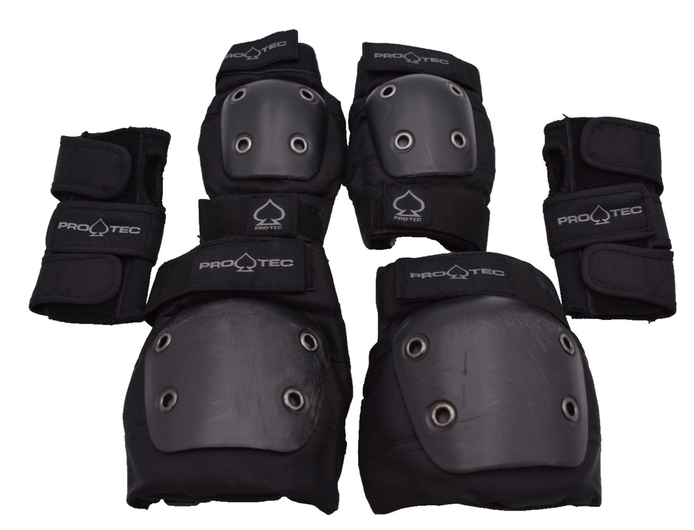 PRO-TEC Street Gear 3-Pack Black Pad Set - Elbow Wrist Knee - Youth Small